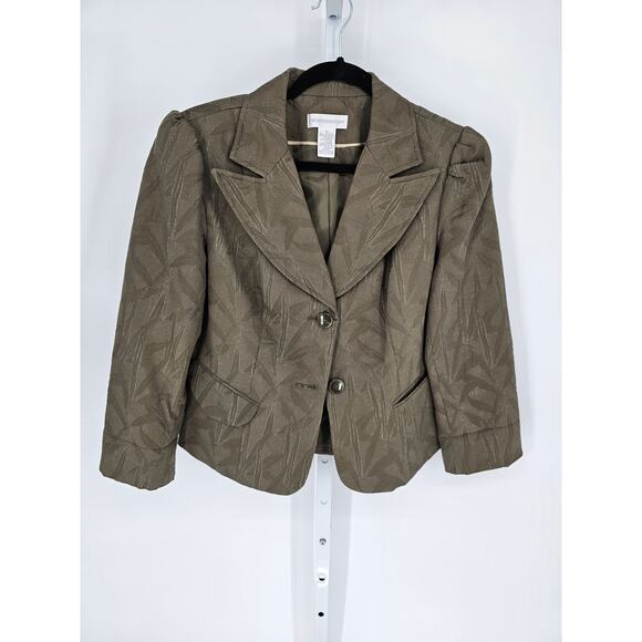 Worthington Women's Green Cotton Blend Long Sleeve Two-Button Blazer Size 10 - Picture 1 of 4